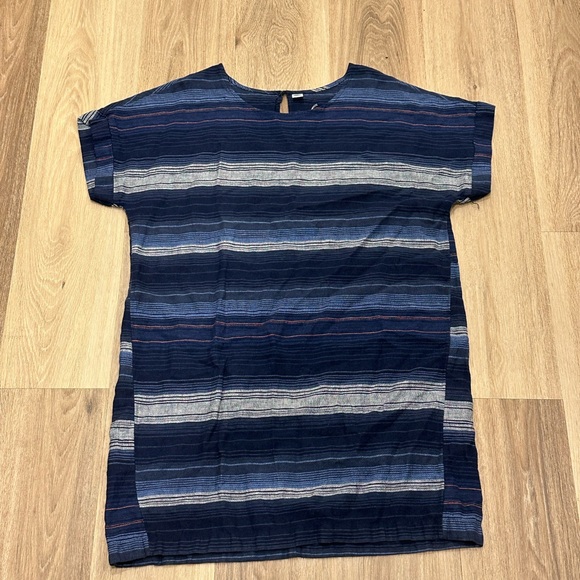 Old Navy Linen Blend Stripe Dress Blue Women XL - Picture 1 of 3